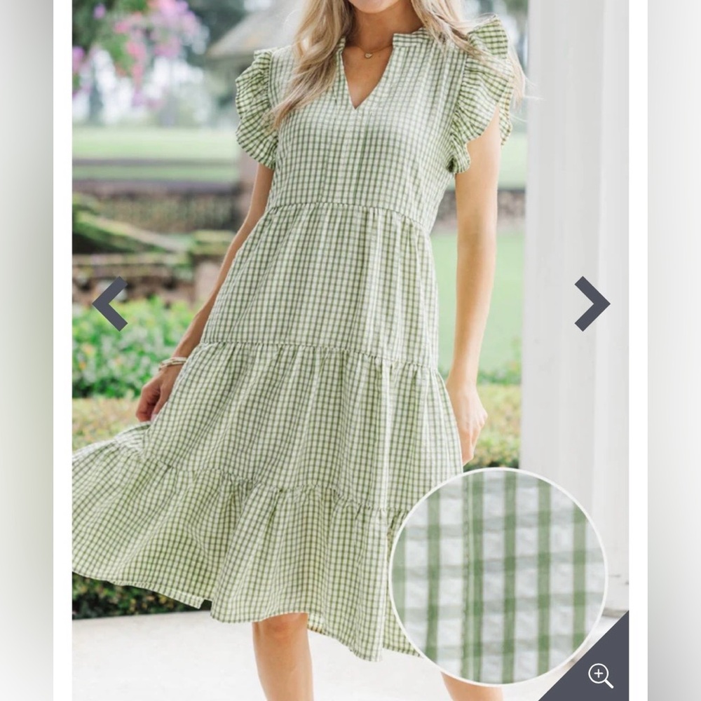 Green gingham dress